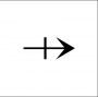 vertical bar through shaft of arrow pointing right