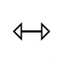left right open-headed arrow