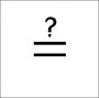 question mark over equals sign