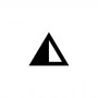up-pointing triangle with left half black