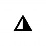 up-pointing triangle with right half black