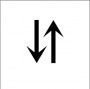 boldface arrow pointing down followed by boldface arrow pointing up