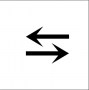 boldface arrow pointing left over boldface arrow pointing right
