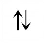boldface arrow pointing up followed by arrow pointing down