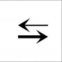 arrow ponting left over boldface arrow pointing right