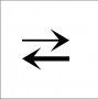 arrow pointing right over boldface arrow pointing left