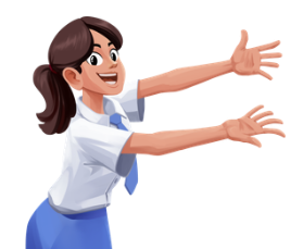 κορίτσι δείχνει στο επόμενο κουμπί